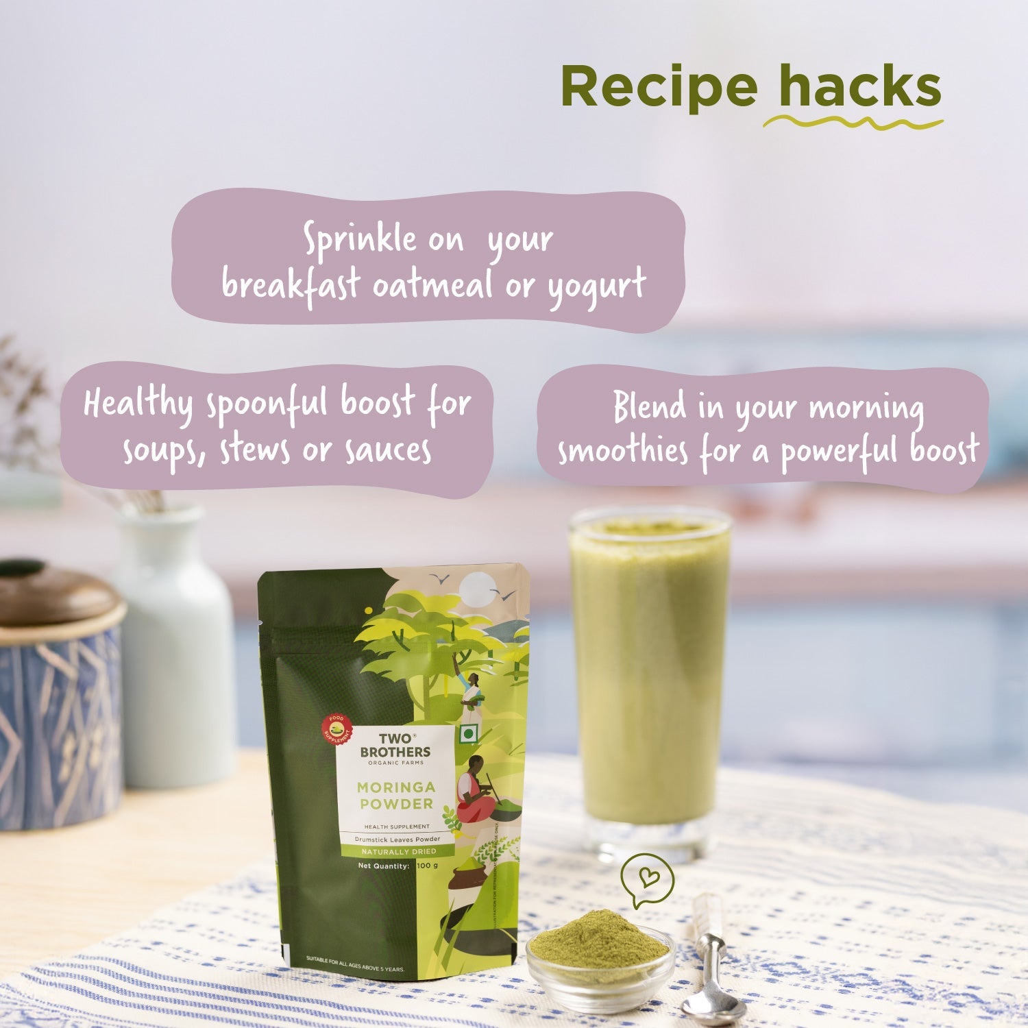 Buy Pure Moringa Powder, Chemical-Free