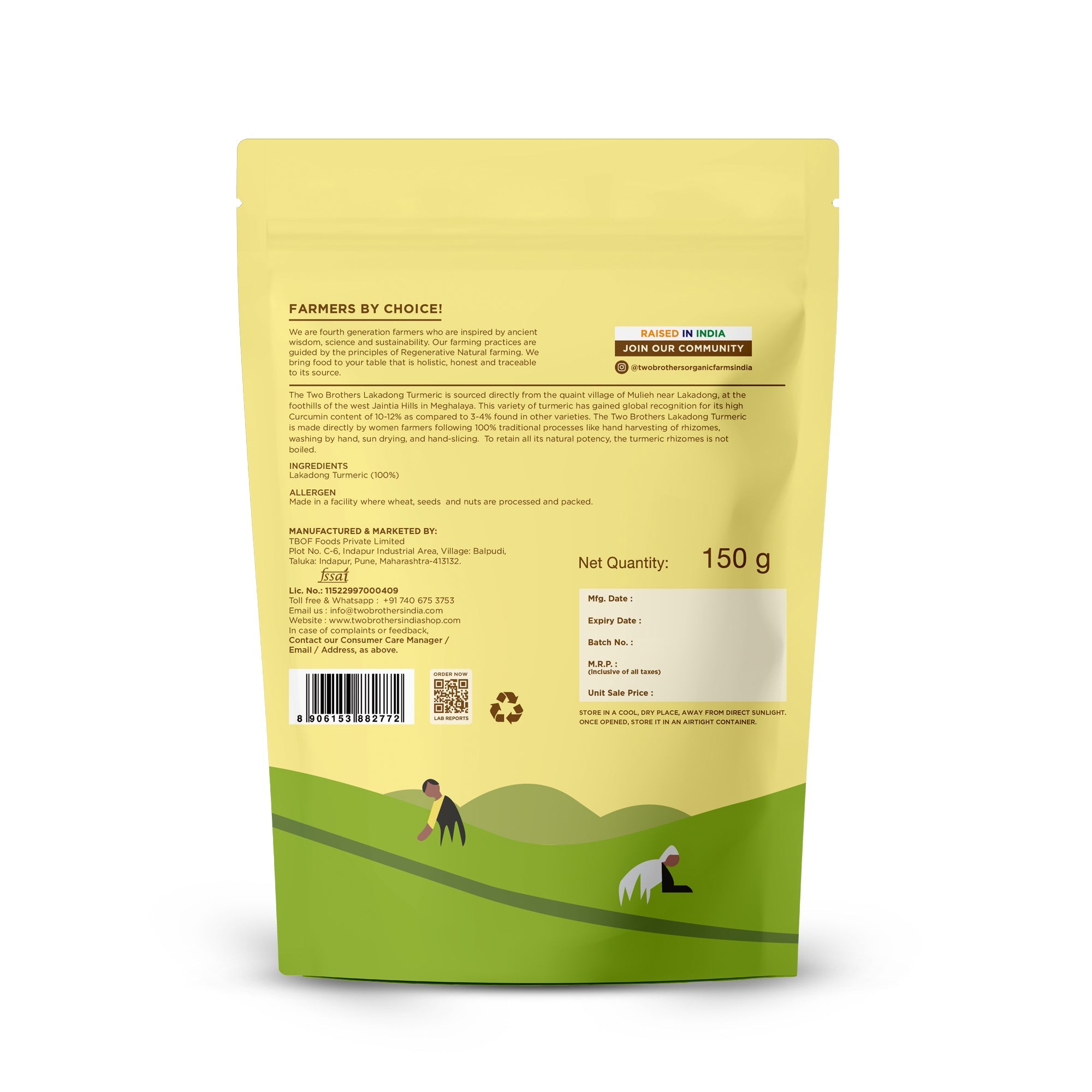 Buy Single Origin Lakadong Turmeric Powder 150g