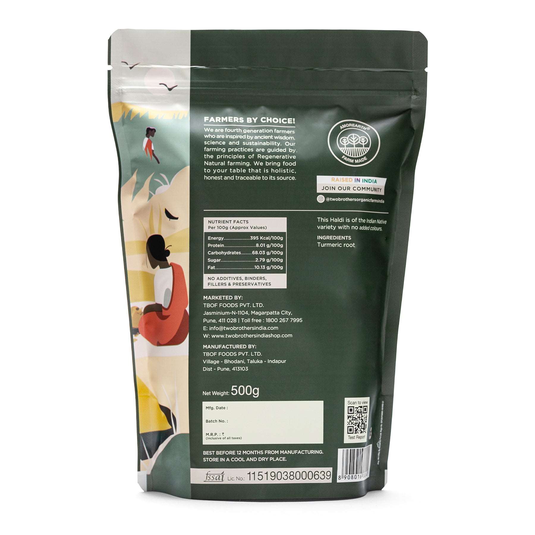 organic haldi nutrients - 500gm pack