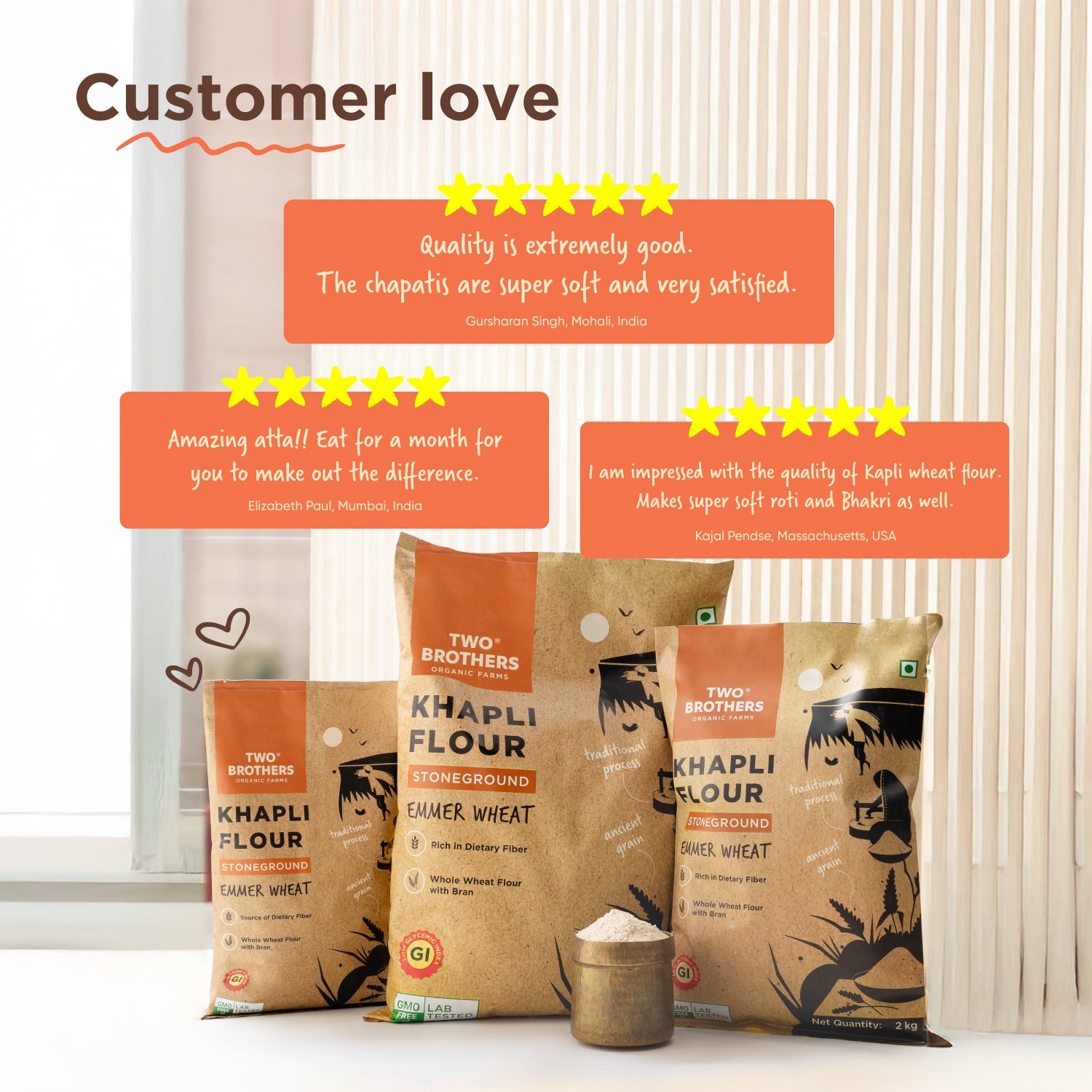 Buy Stone-Ground Khapli Atta – Two Brothers India