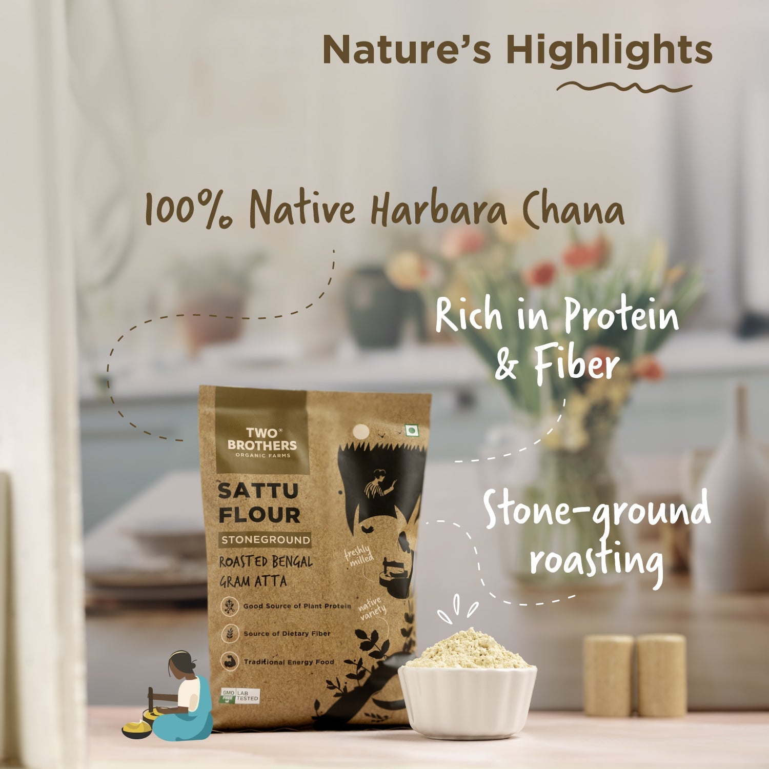 Buy pure Sattu Atta Stoneground_ 1kg