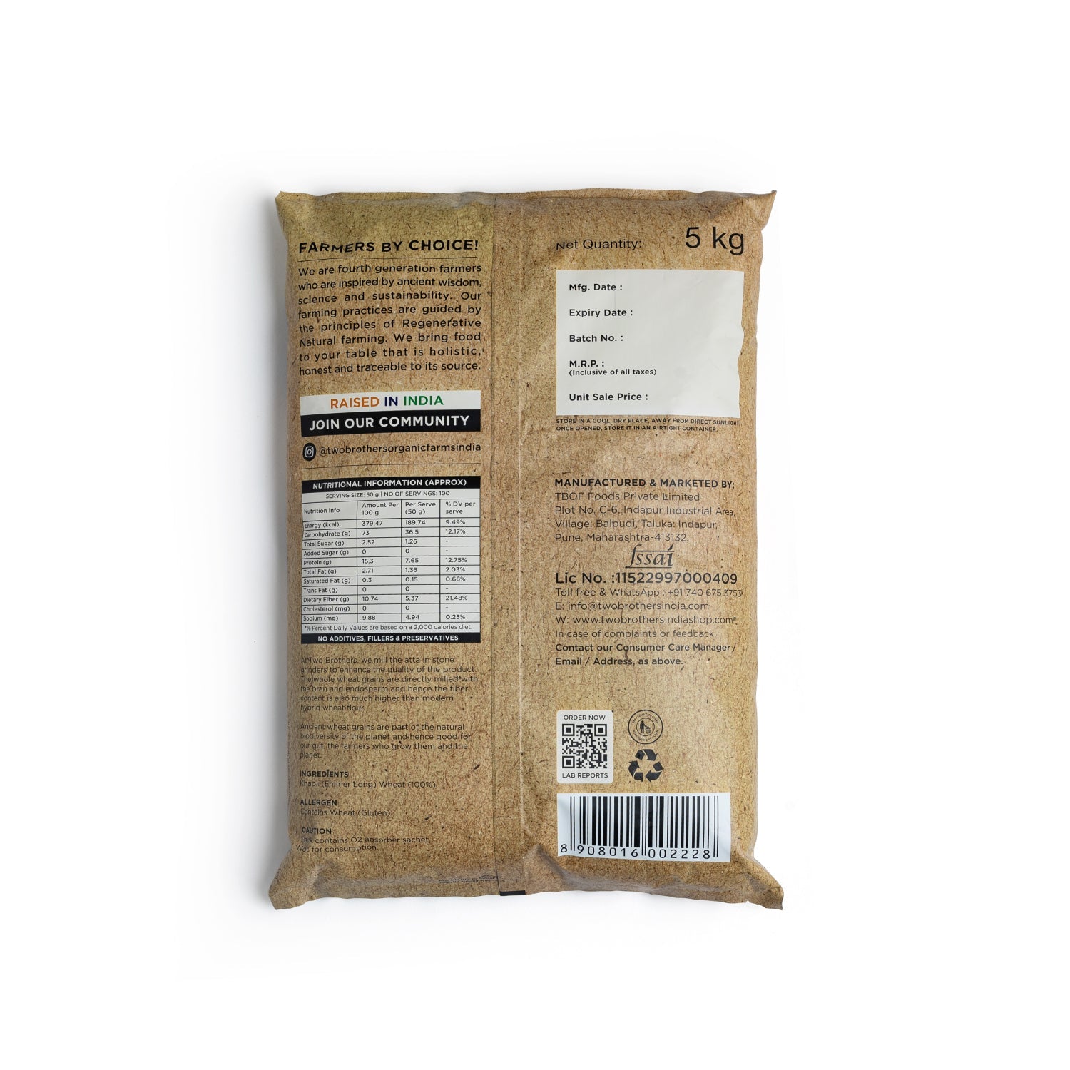 Two Brothers India Khapli Wheat Flour – Buy Now!