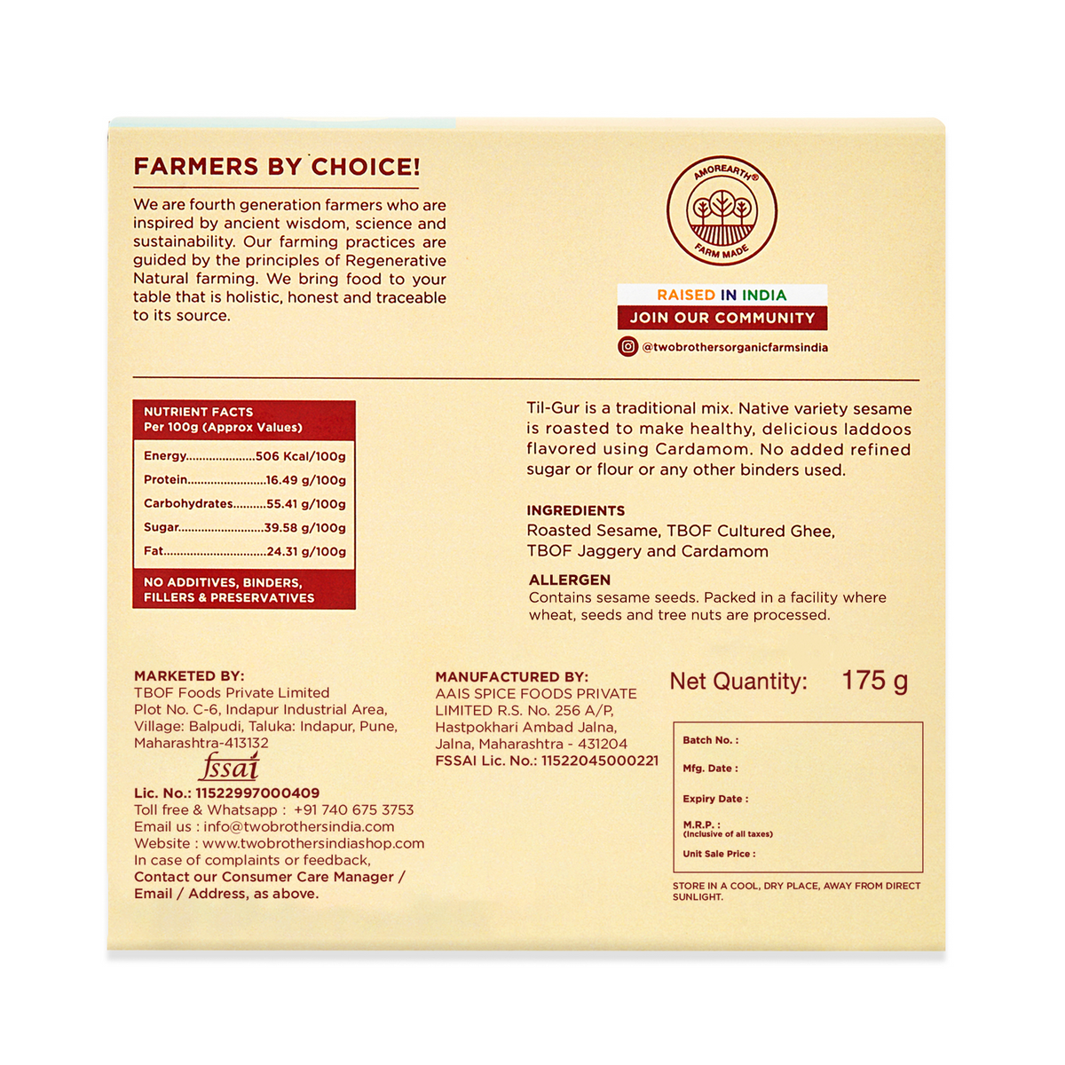 Til (Sesame) Gur Laddoo, No Sugar